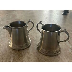 Vintage Pewter Sugar & Creamer